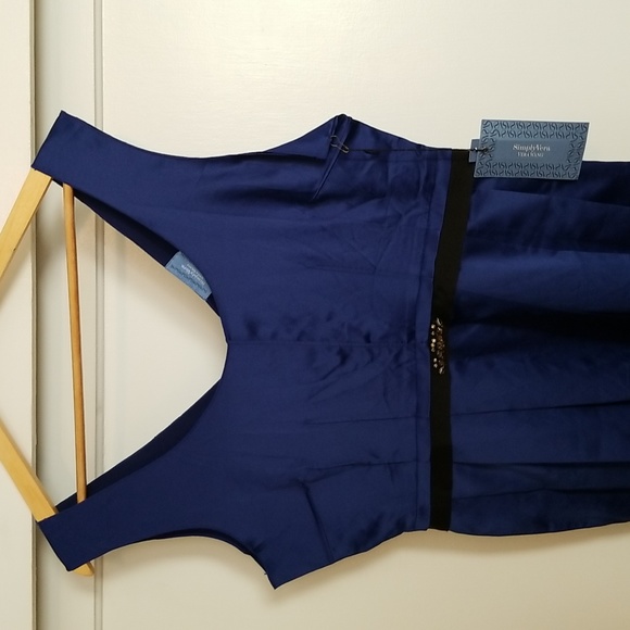 🆕 Vera Wang Blue Satin Dress NWT - Picture 8 of 8